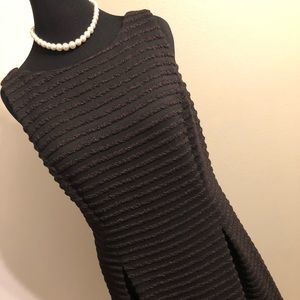 Black Ribbed Fit & Flare Dress